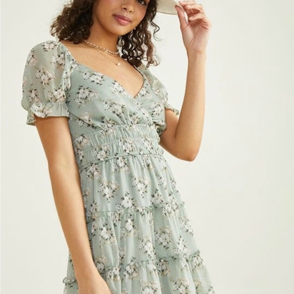 Floral Green Dress
